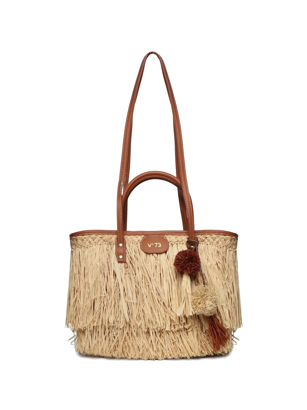 V°73 Domitilla fringe-trimmed shoulder-bag - Toni neutri