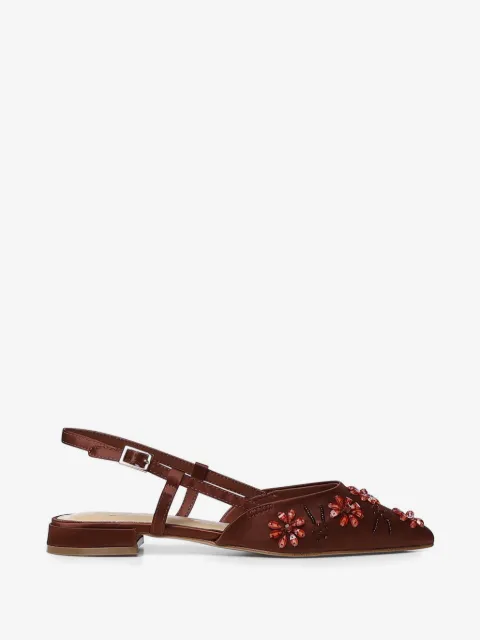 V°73 Kayla floral-appliqué flat pumps