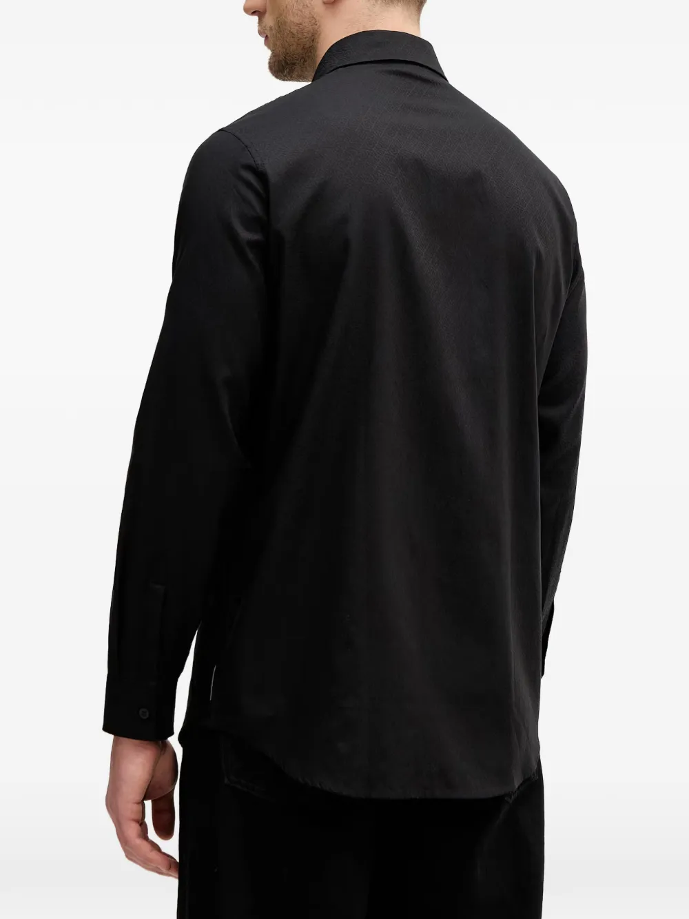 Armani Exchange Overhemd met logo-jacquard Zwart