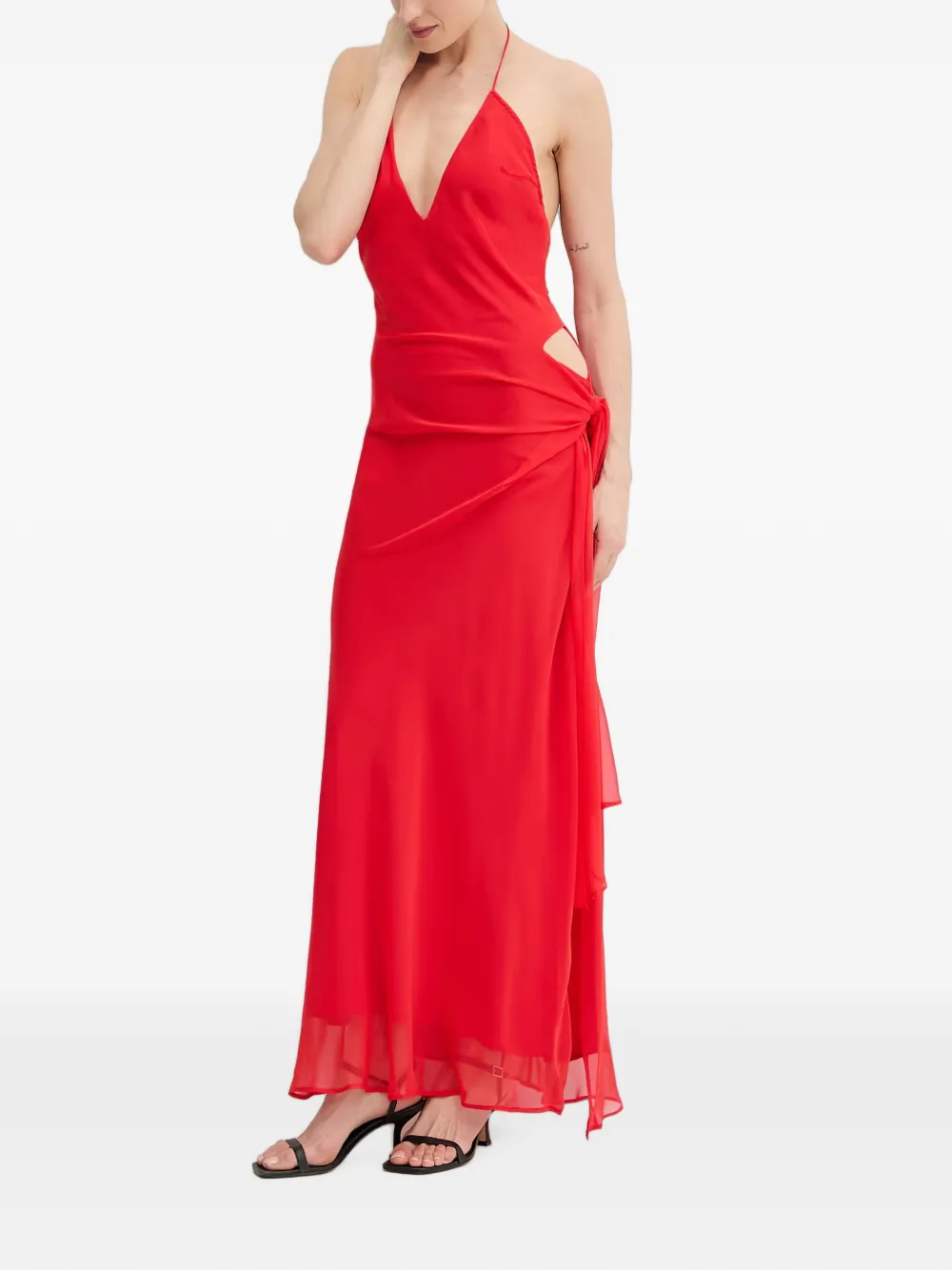 Bardot Cyrel halterjurk met uitgesneden details Rood