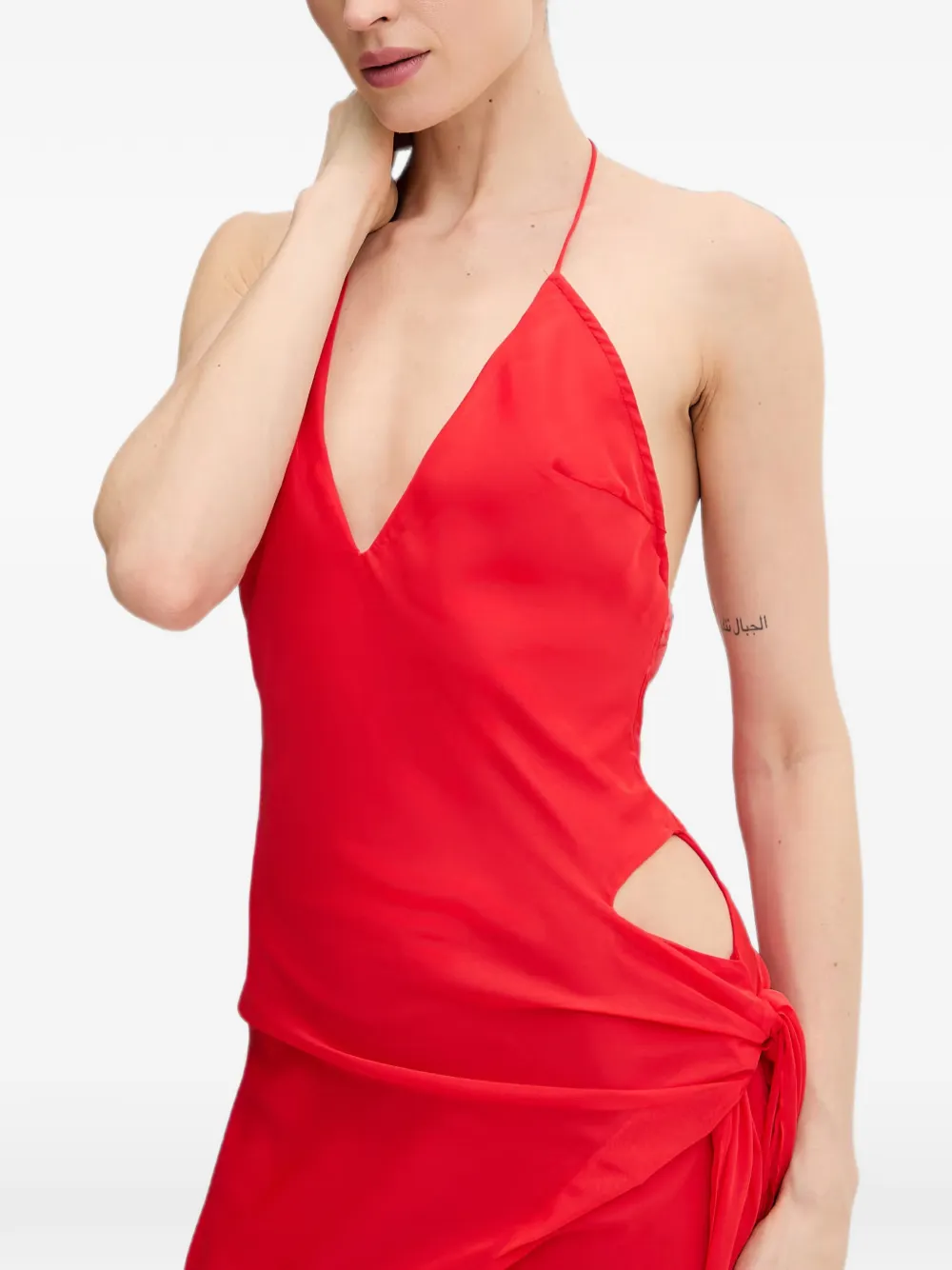 Bardot Cyrel halterjurk met uitgesneden details Rood