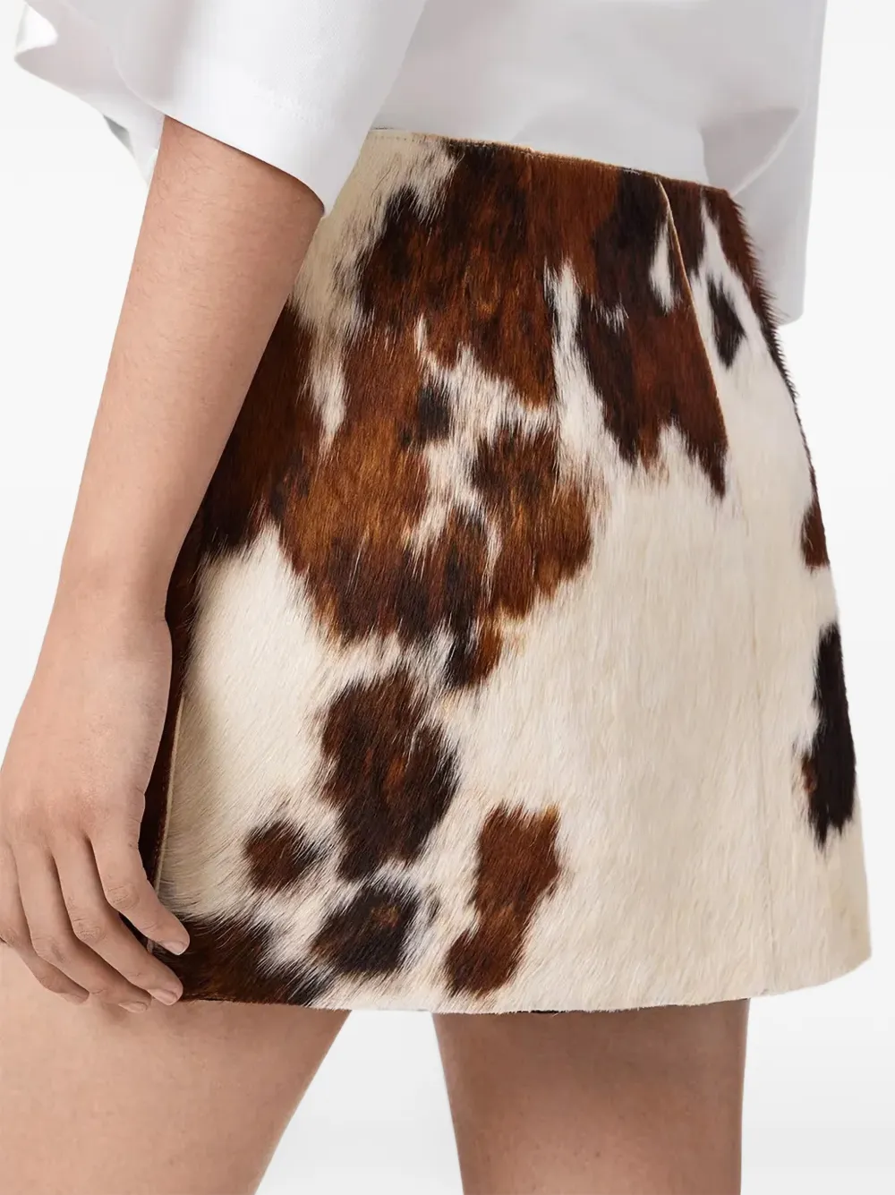 AllSaints Dapple mini-rok met koeienprint Bruin