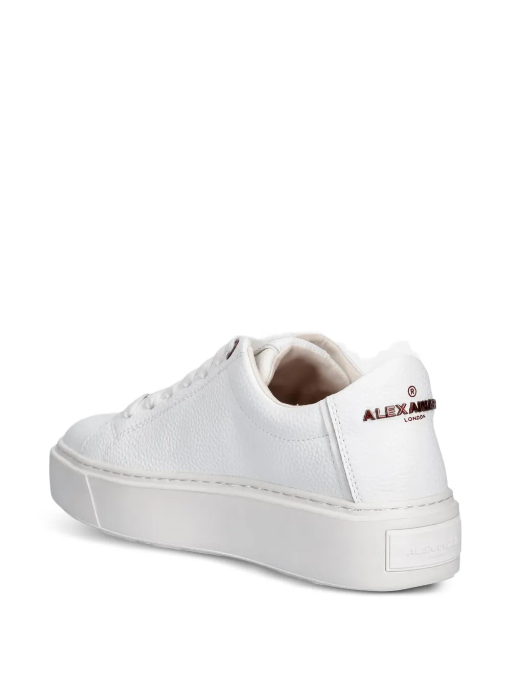 Alexander Smith London pebbled-leather platform sneakers Wit