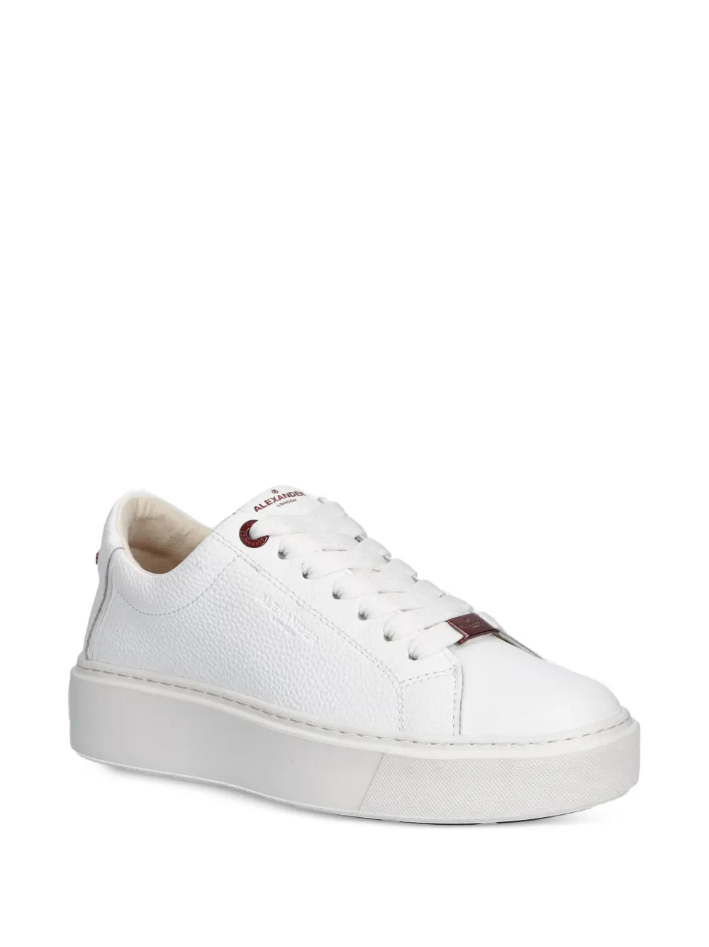 Alexander Smith London pebbled-leather platform sneakers Wit
