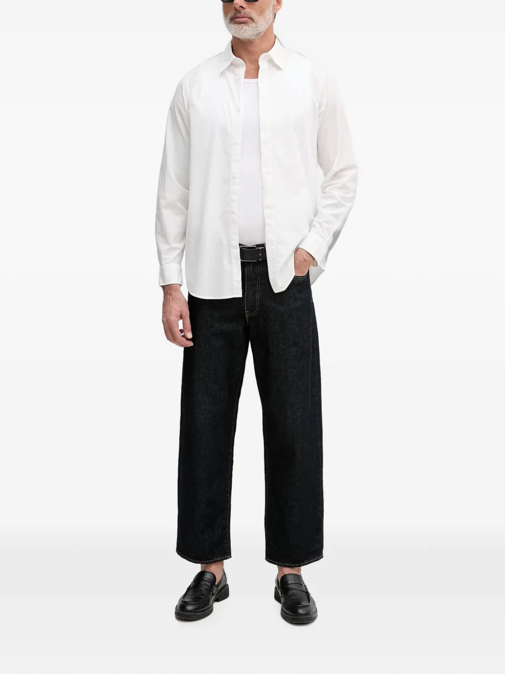 Armani Exchange Overhemd met geborduurd logo Wit