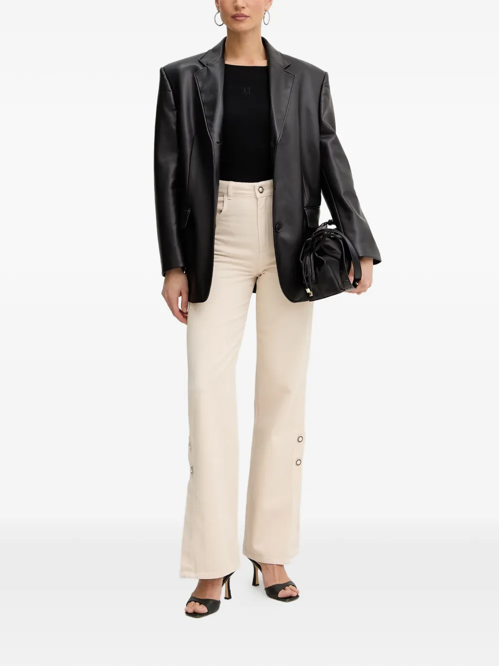 Armani Exchange Geribbelde trui met lange mouwen Zwart