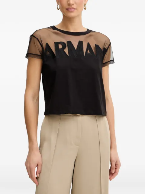 Armani Exchange mesh-panel logo T-shirt
