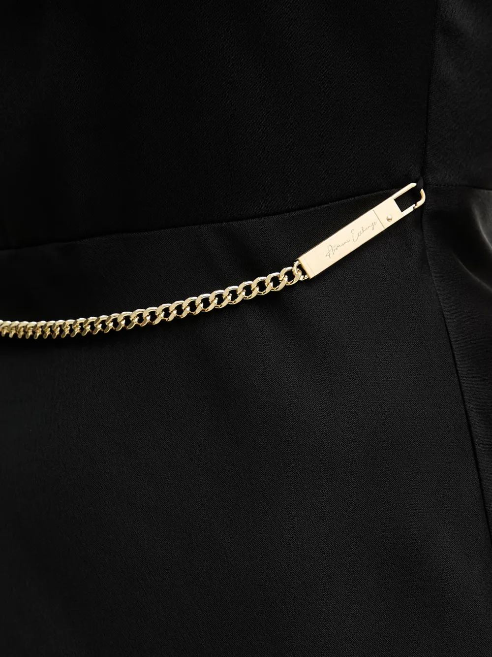 Armani Exchange Maxi-jurk met zijsplit en schakelketting Zwart