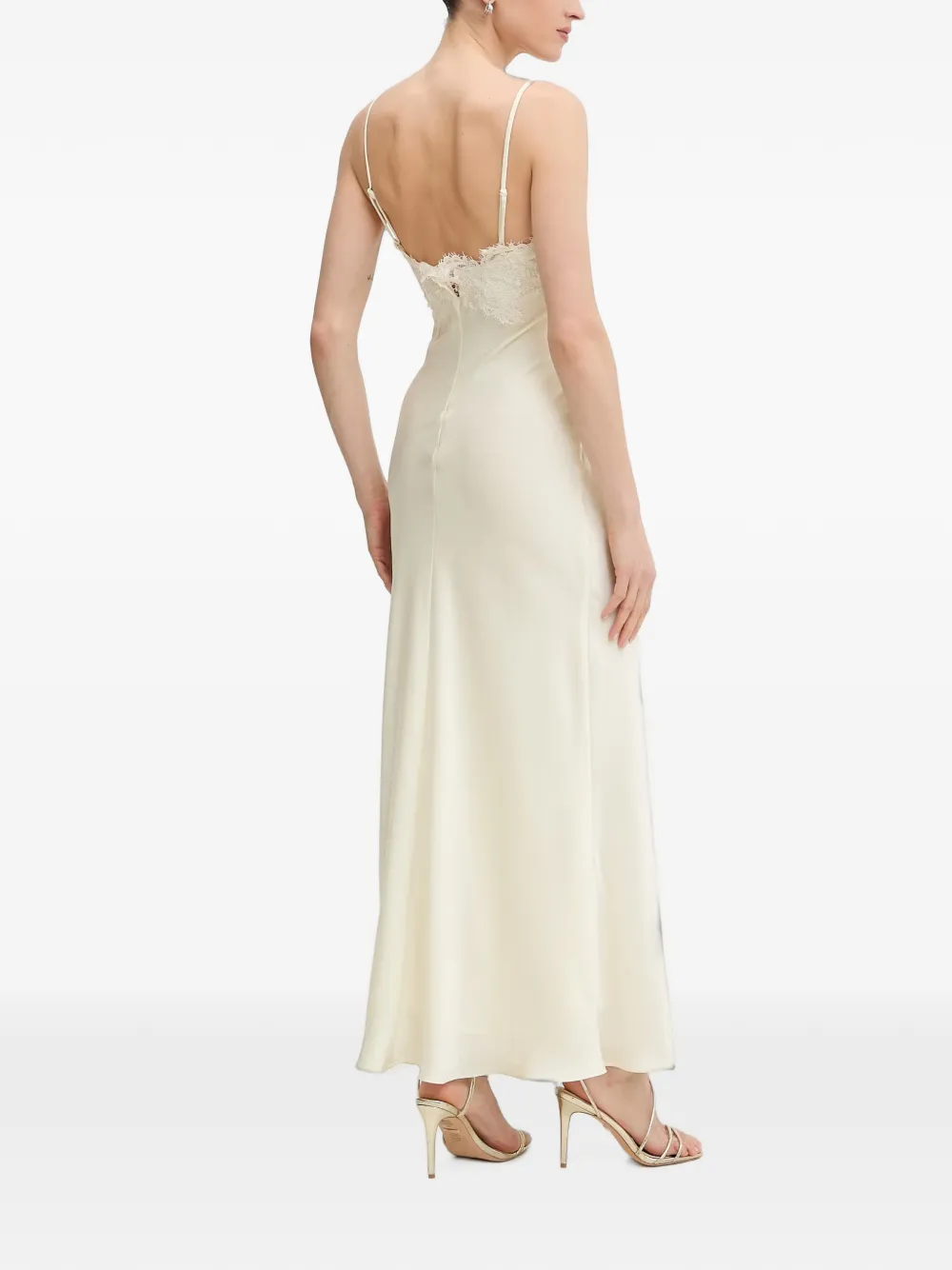 Bardot Elisan maxi-dress met spaghettibandjes en kanten afwerking Wit
