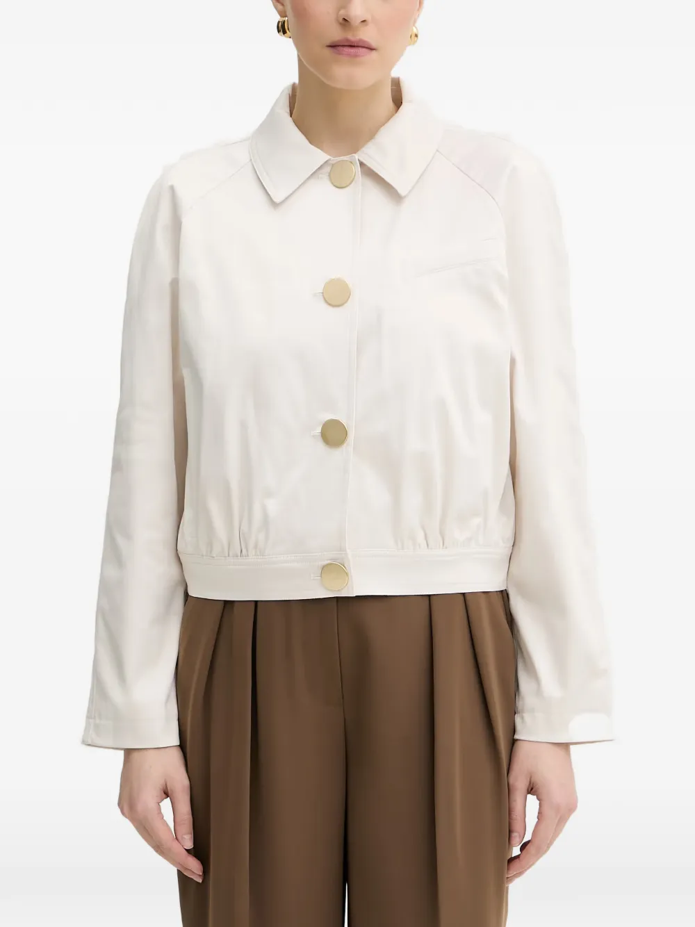 Armani Exchange raglan-sleeve button-up jacket - Bianco