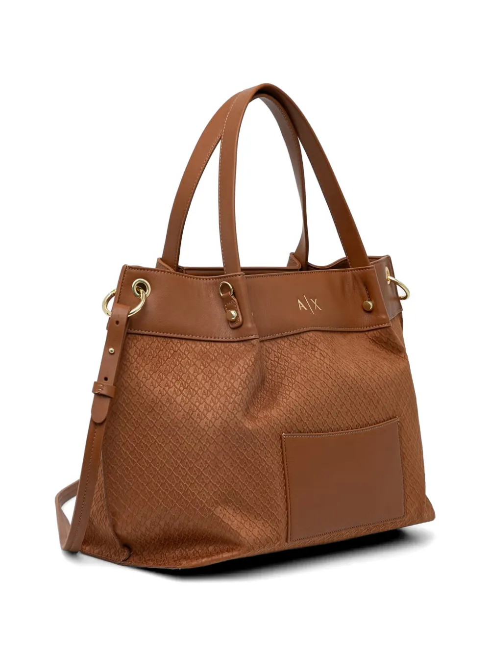 Armani Exchange Shopper met monogram-patroon en logodetails Bruin