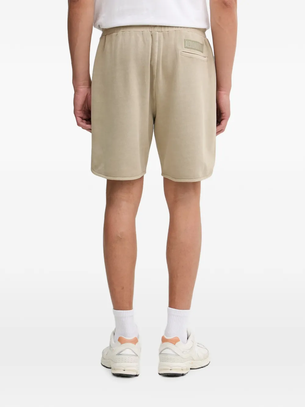 Aeronautica Militare Shorts met logopatch en trekkoord Beige