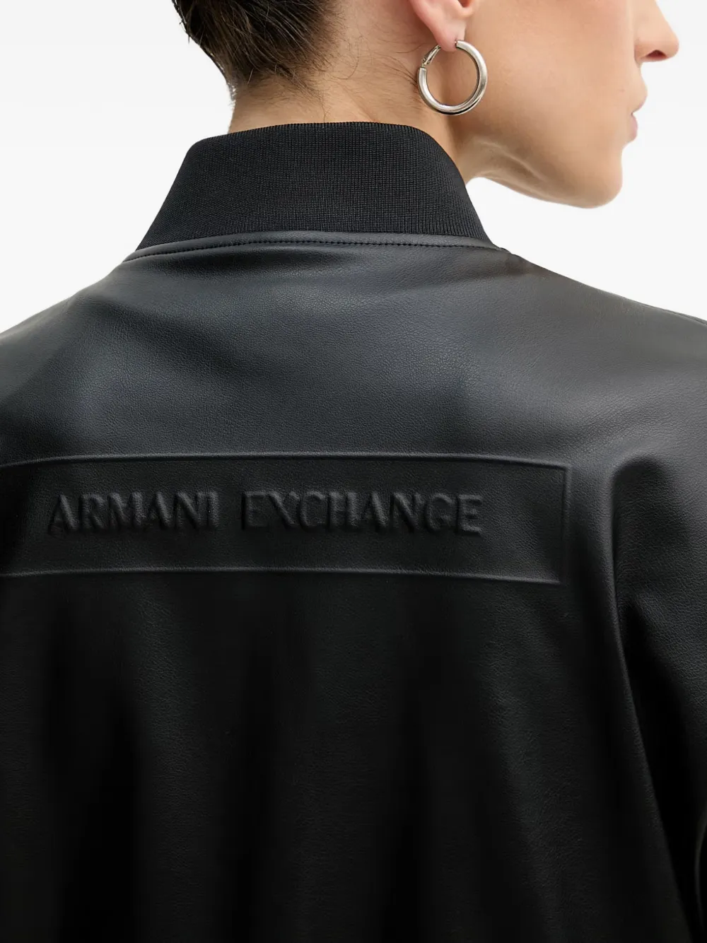 Armani Exchange Bomberjack met logo-reliëf Zwart
