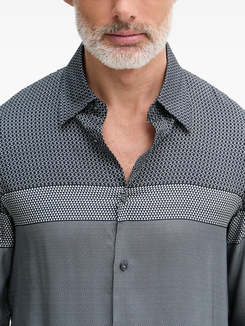Armani Exchange Overhemd met geometrische print Grijs