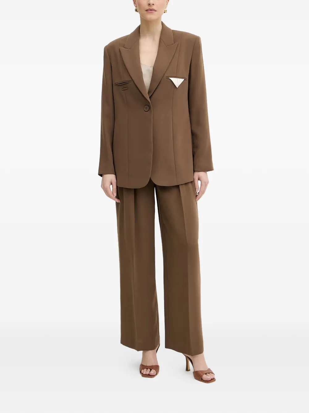 Armani Exchange Blazer met enkele rij knopen Bruin