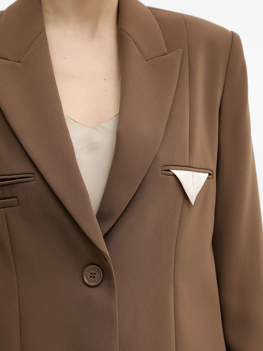 Armani Exchange Blazer met enkele rij knopen Bruin