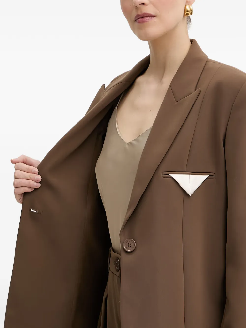 Armani Exchange Blazer met enkele rij knopen Bruin