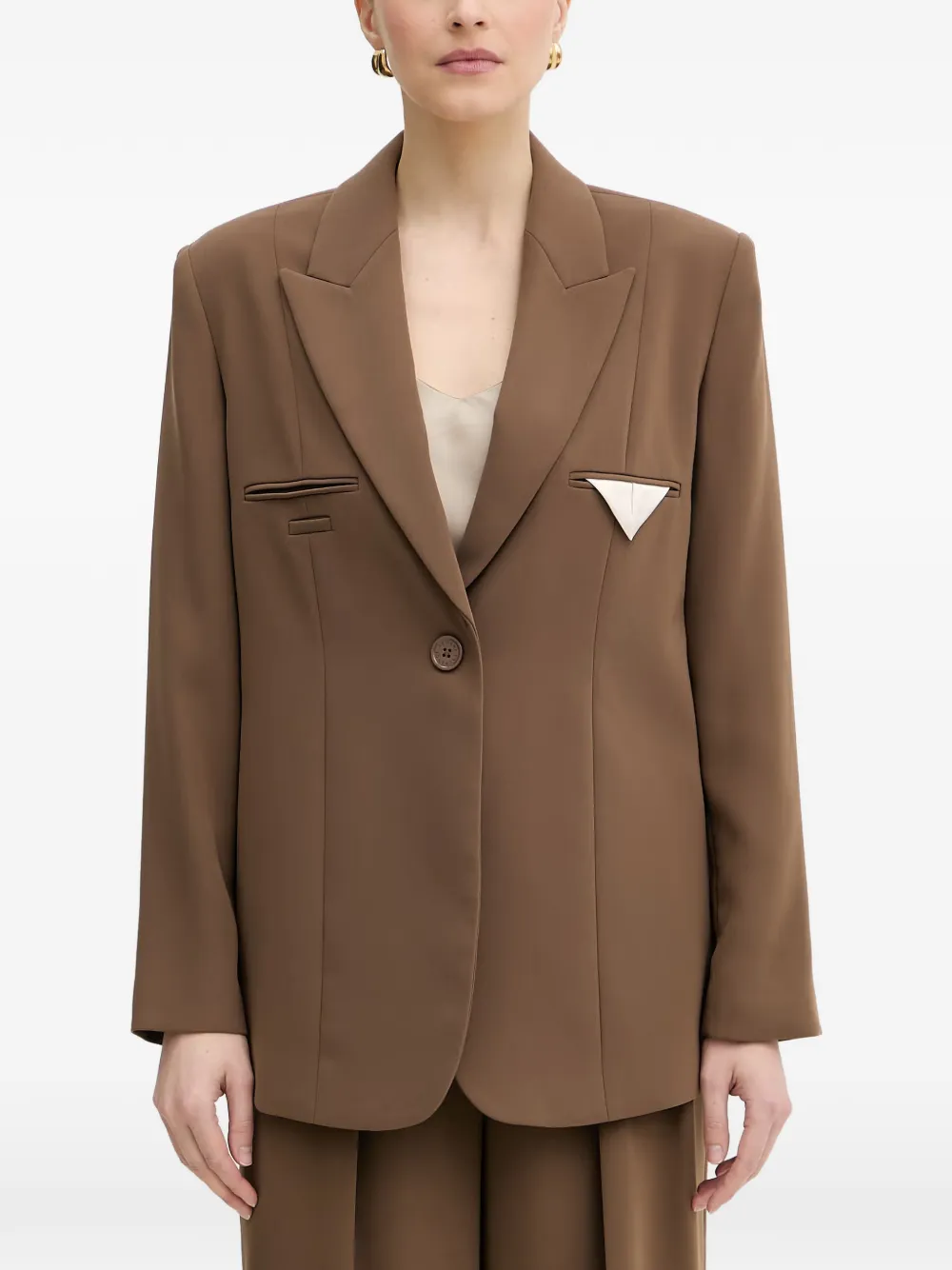 Armani Exchange peak-lapel single-breasted blazer - Brown