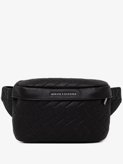 Armani Exchange logo-embossed quilted belt bag