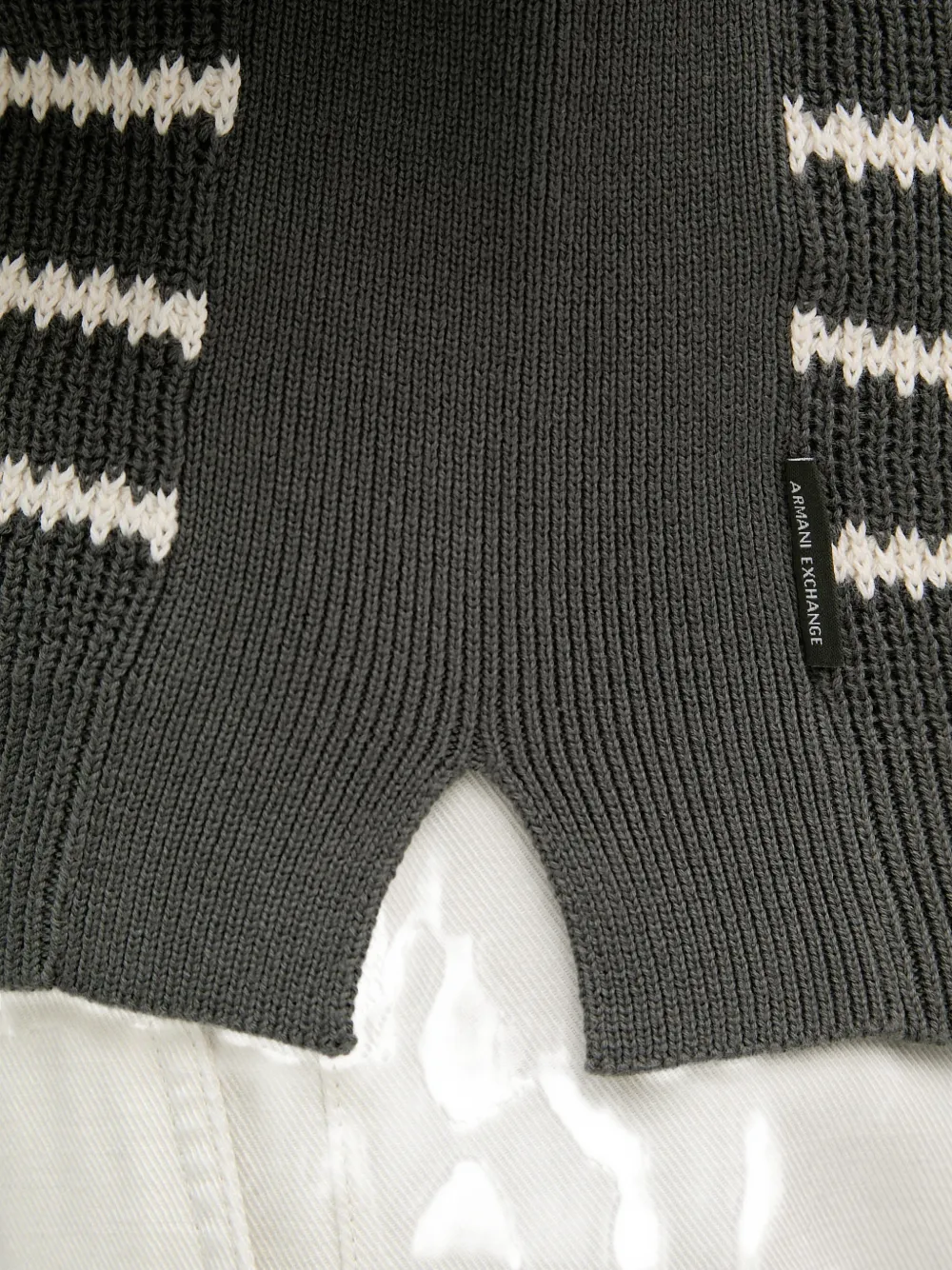 Armani Exchange Sweater met horizontale streep Grijs
