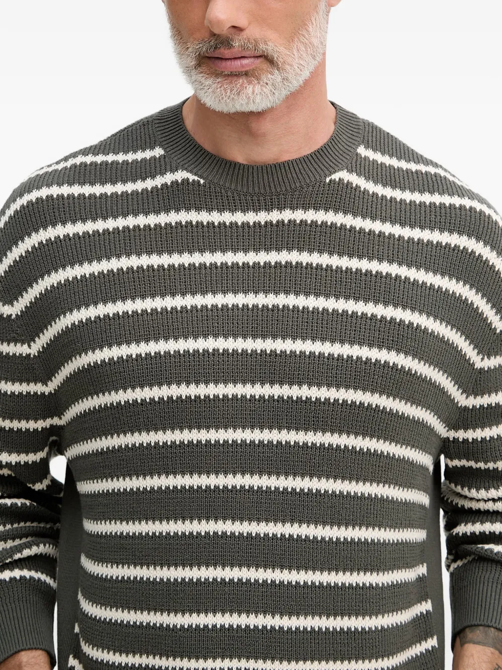 Armani Exchange Sweater met horizontale streep Grijs