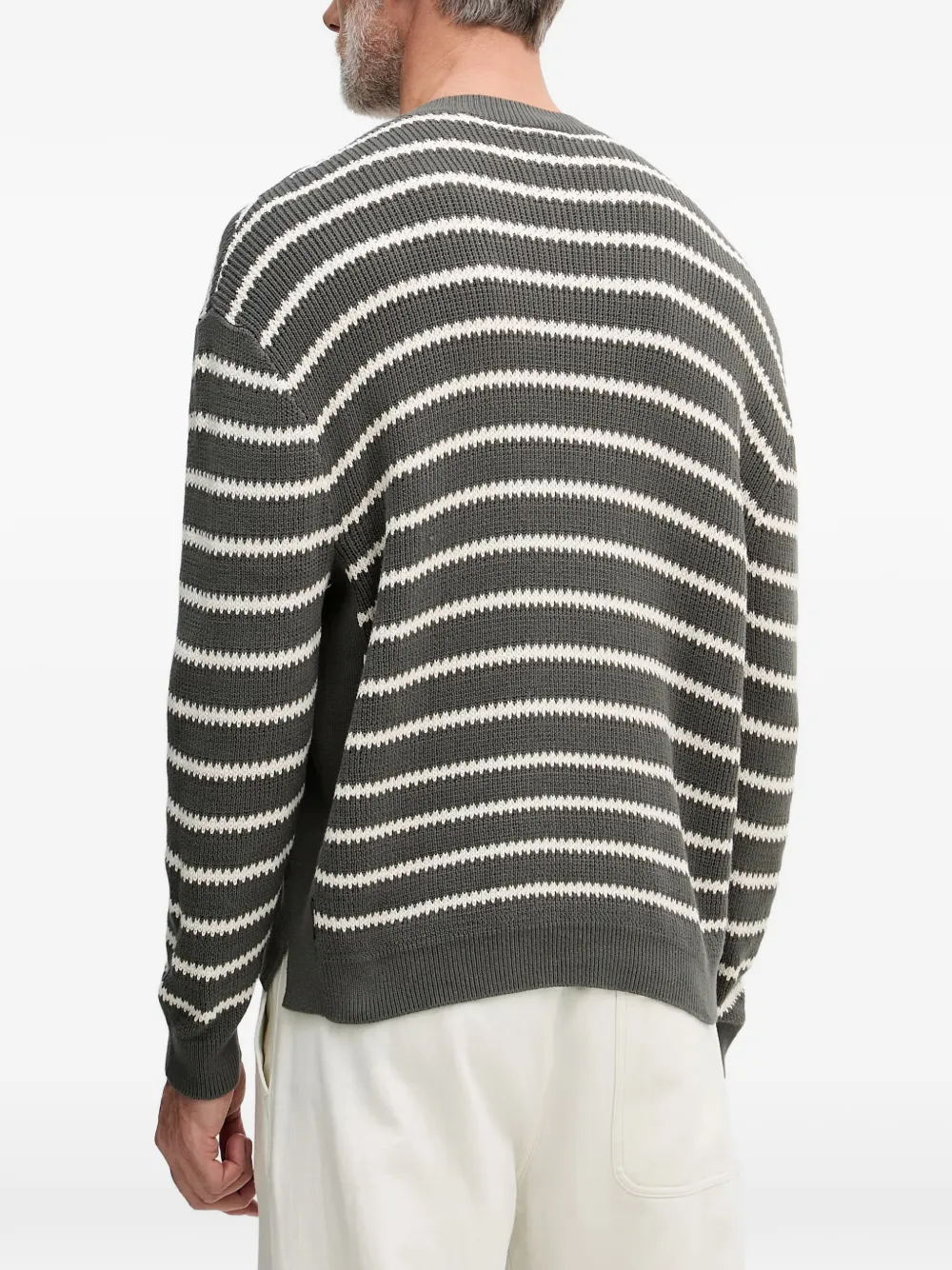 Armani Exchange Sweater met horizontale streep Grijs