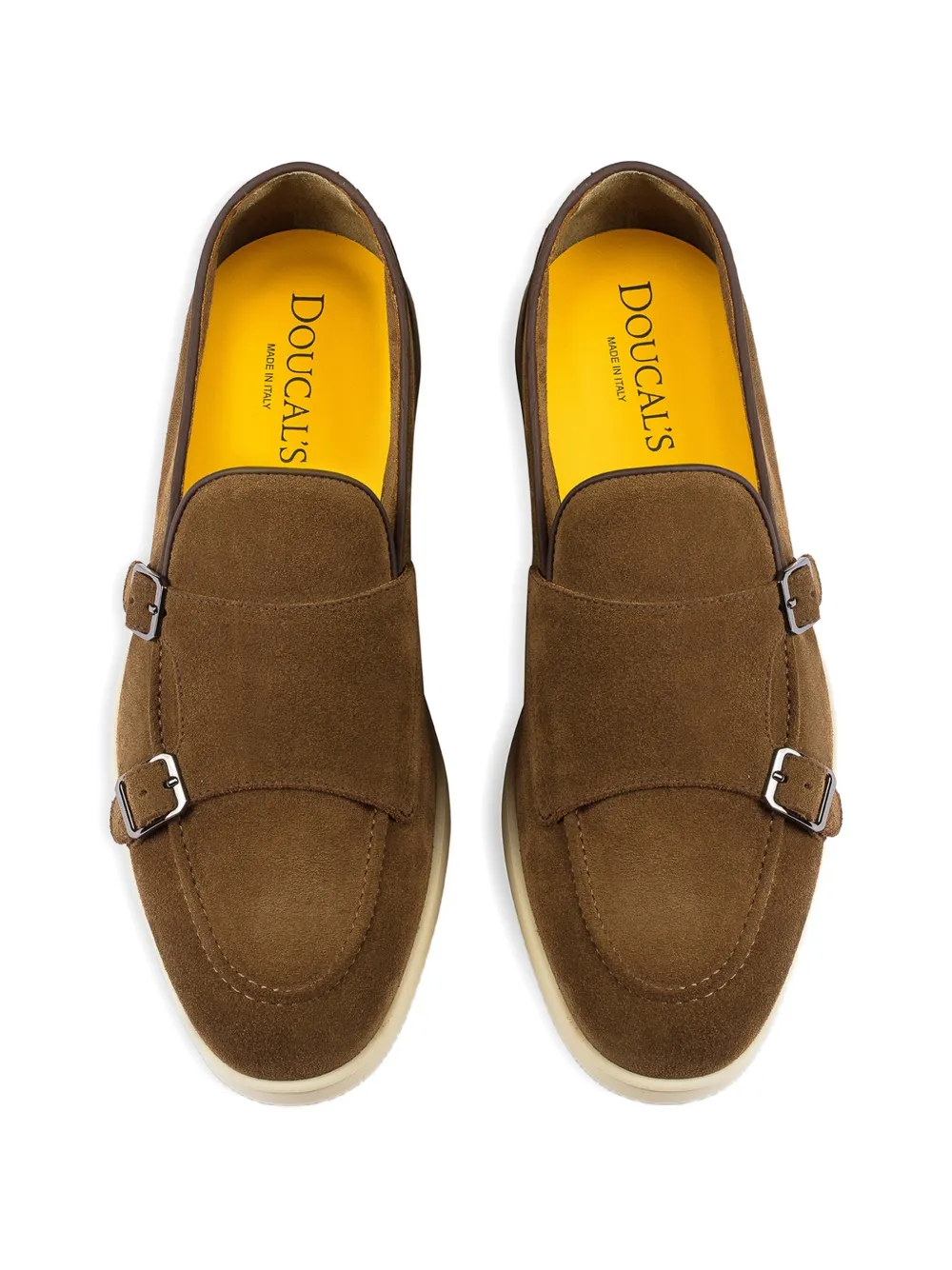 Doucal's double-buckle suede loafers Bruin