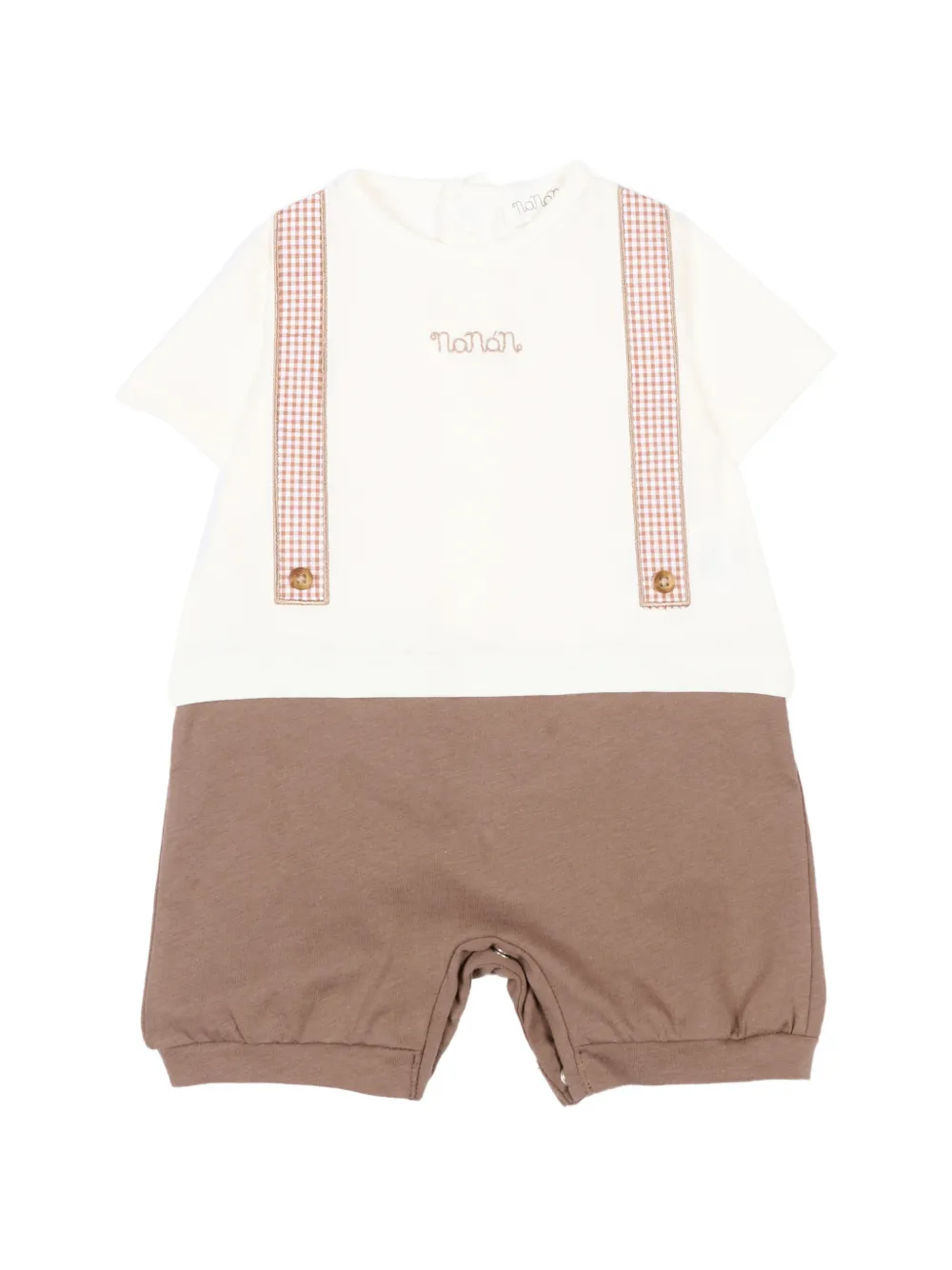NANAN check-suspender shorties - Toni neutri