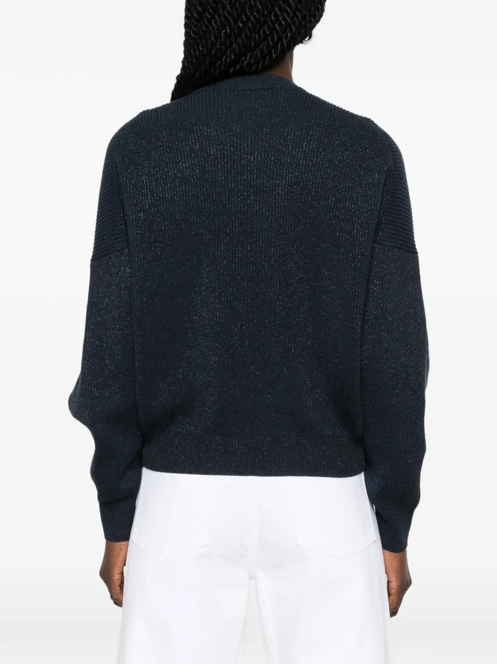 Brunello Cucinelli Trui met metallic-effect Blauw