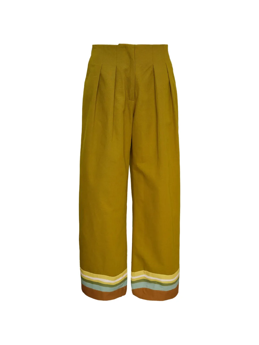 ALEMAIS Maxi striped pleated trousers - Green