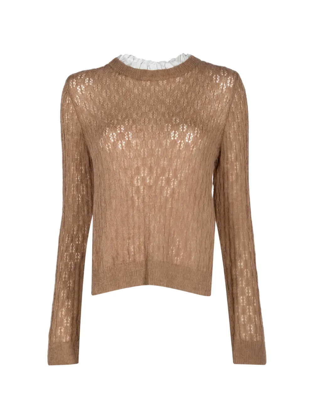 Sea pointelle-knit panelled sweater - Toni neutri