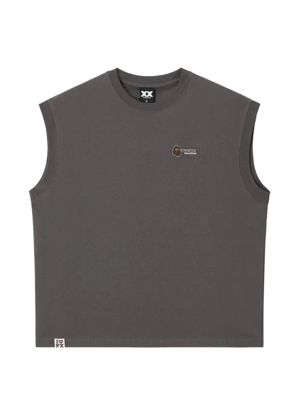 FINGERCROXX logo-embroidered sleeveless T-shirt