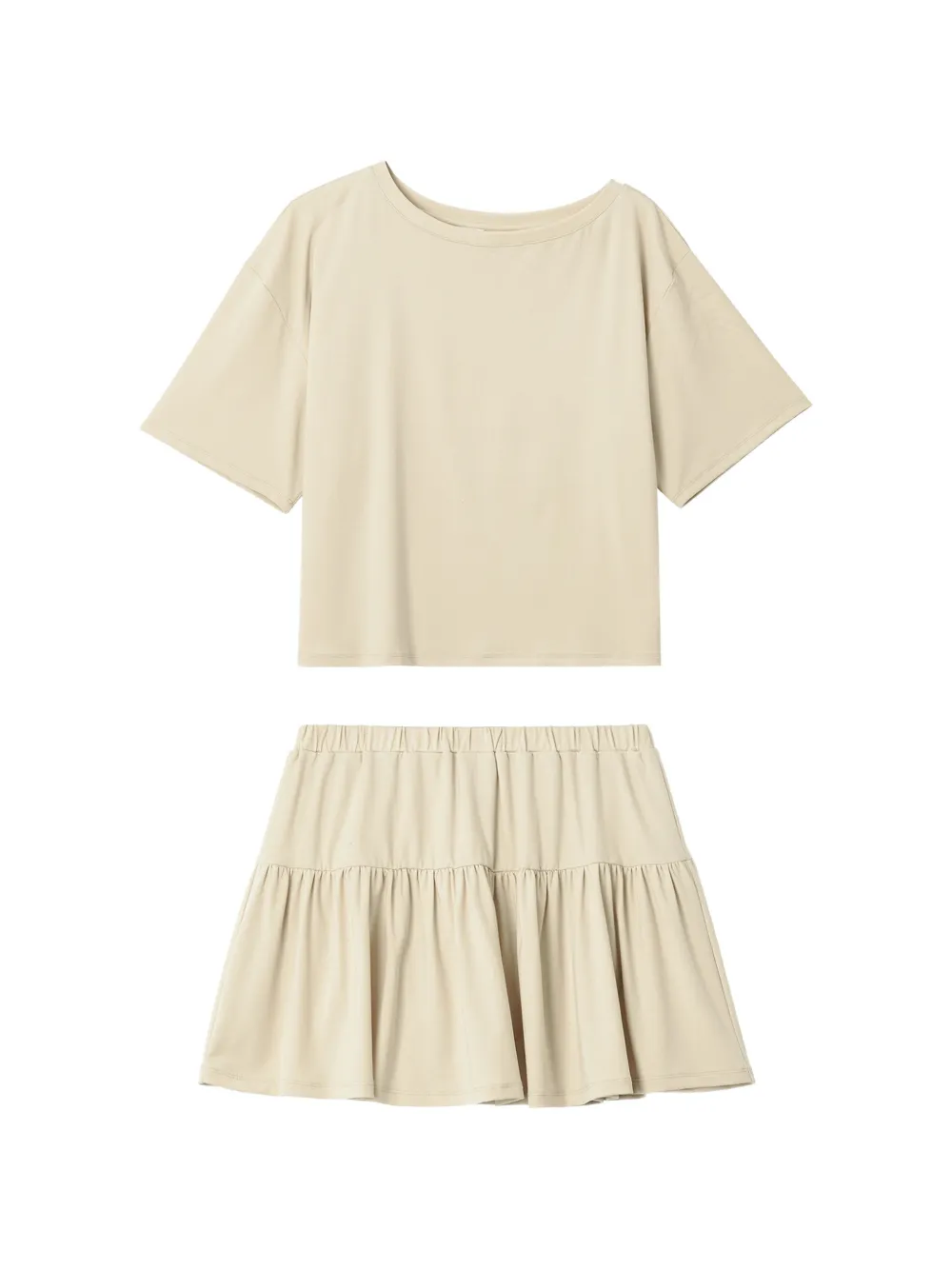 b+ab off-shoulder tiered pyjama set - Toni neutri