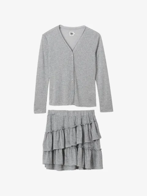 b+ab ruffled-tiered skirt set