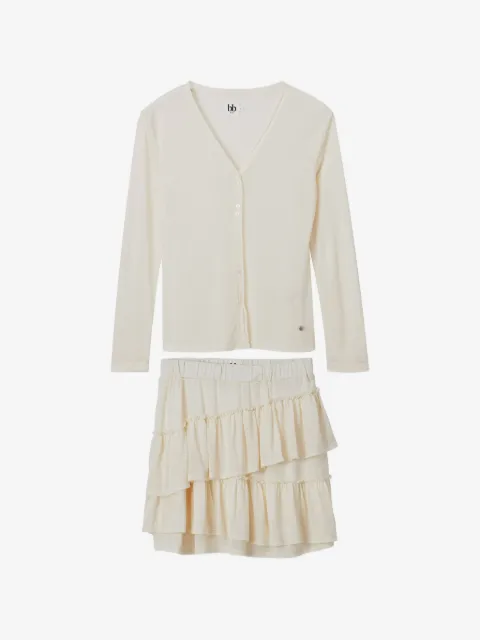 b+ab ruffled tiered-skirt set
