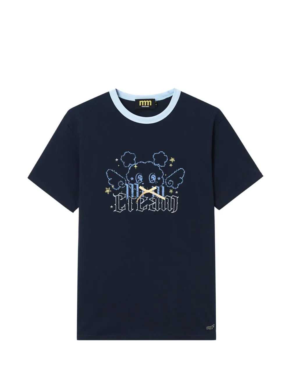 Mini Cream graphic-print T-shirt - Blu