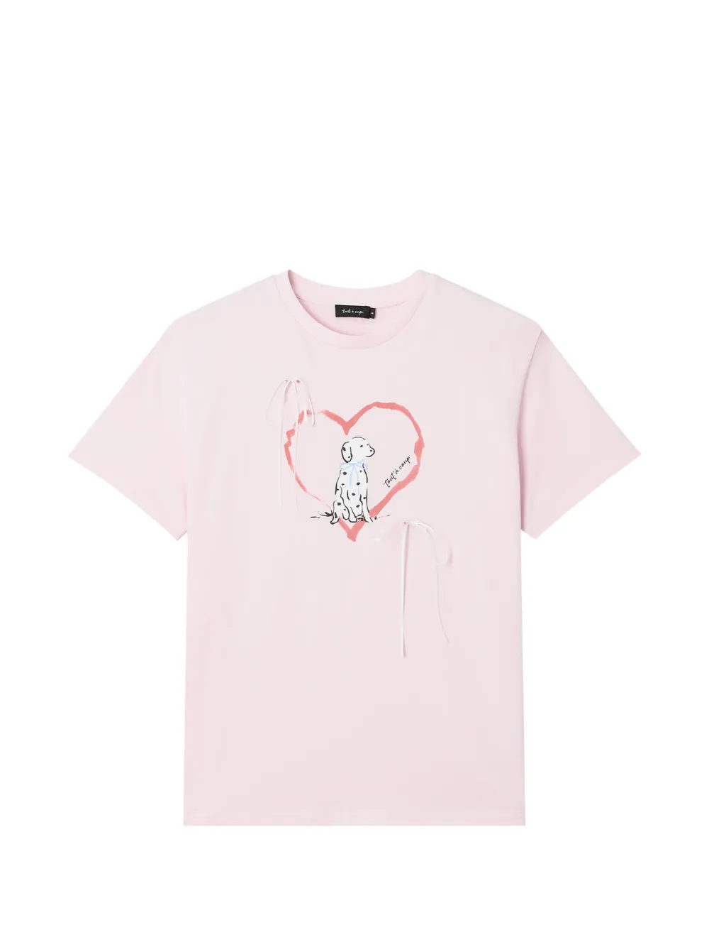 tout a coup bow-detail T-shirt - Rosa