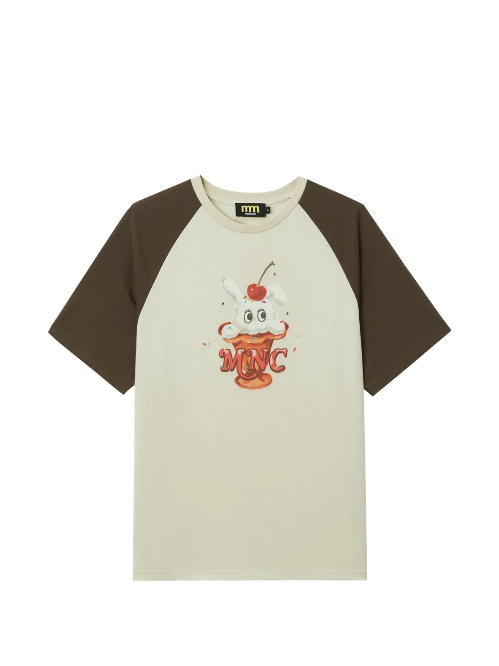 Mini Cream graphic-print T-shirt - Toni neutri