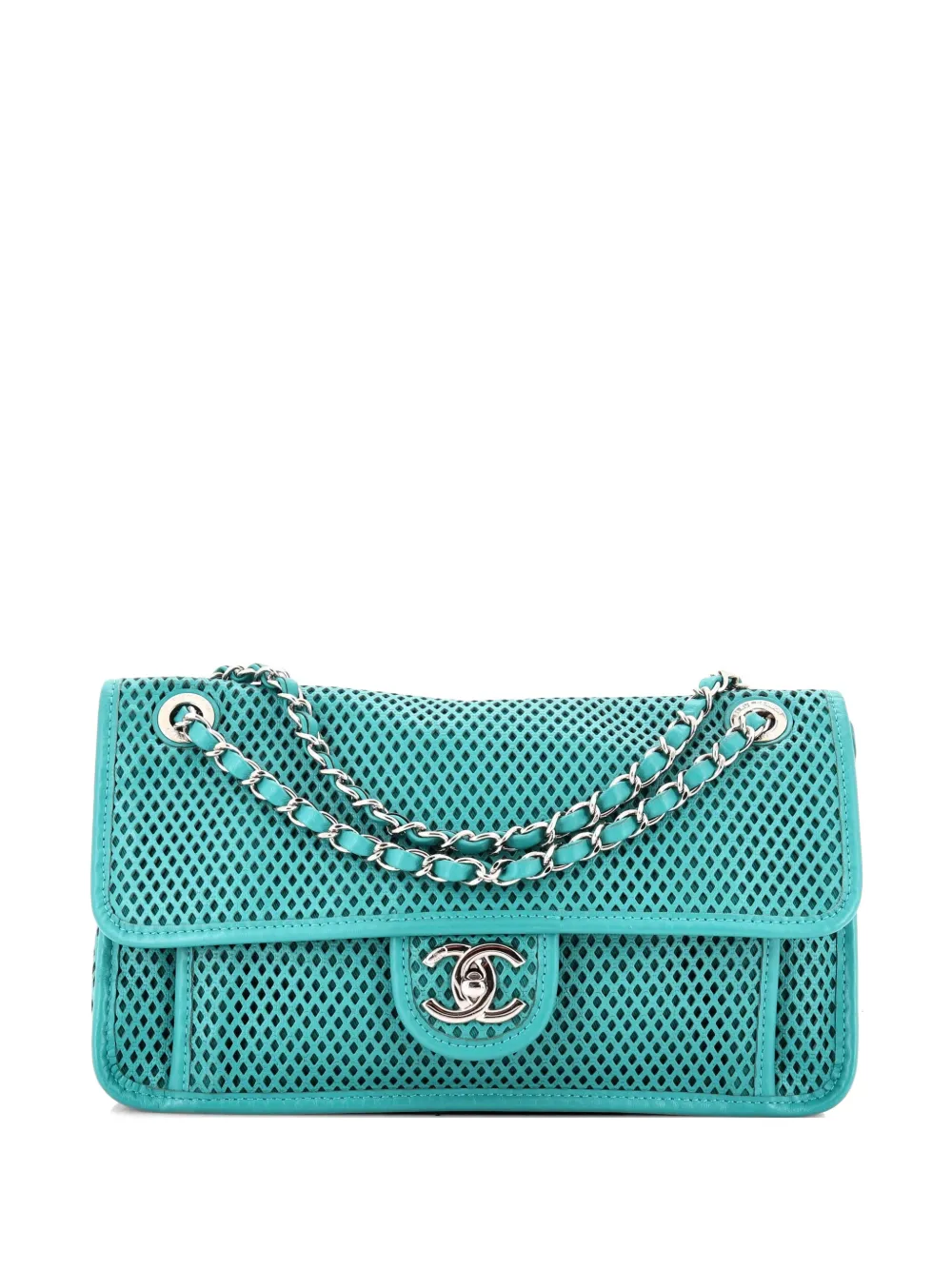 CHANEL Pre-Owned Up In The Air Flap Bag Perforated Leather Medium shoulder bag - Verde