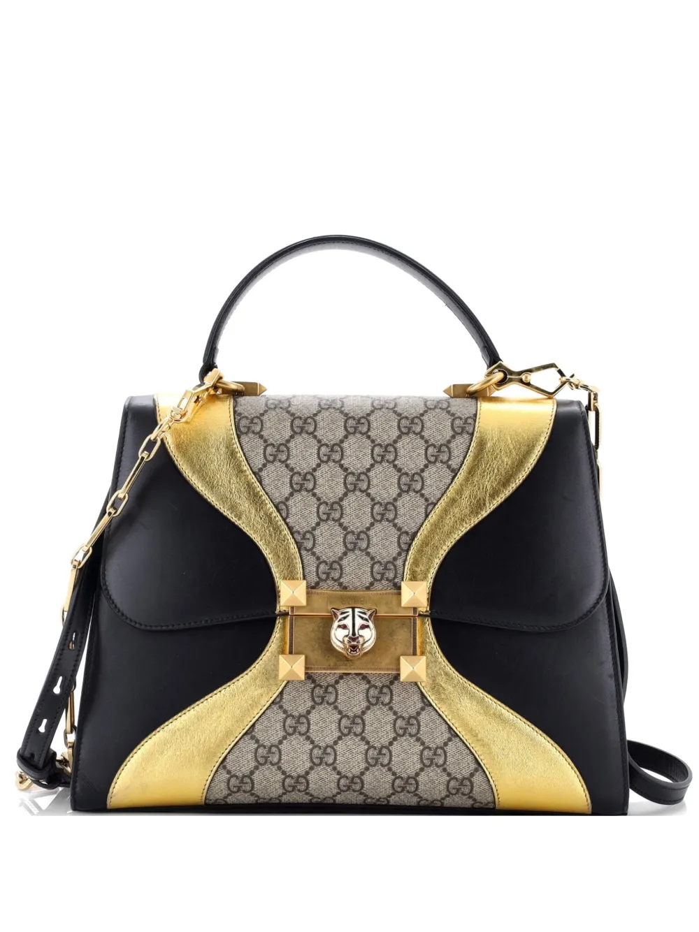 Gucci Pre-Owned Osiride Top Handle Bag GG Coated Canvas and Leather Medium satchel - Nero