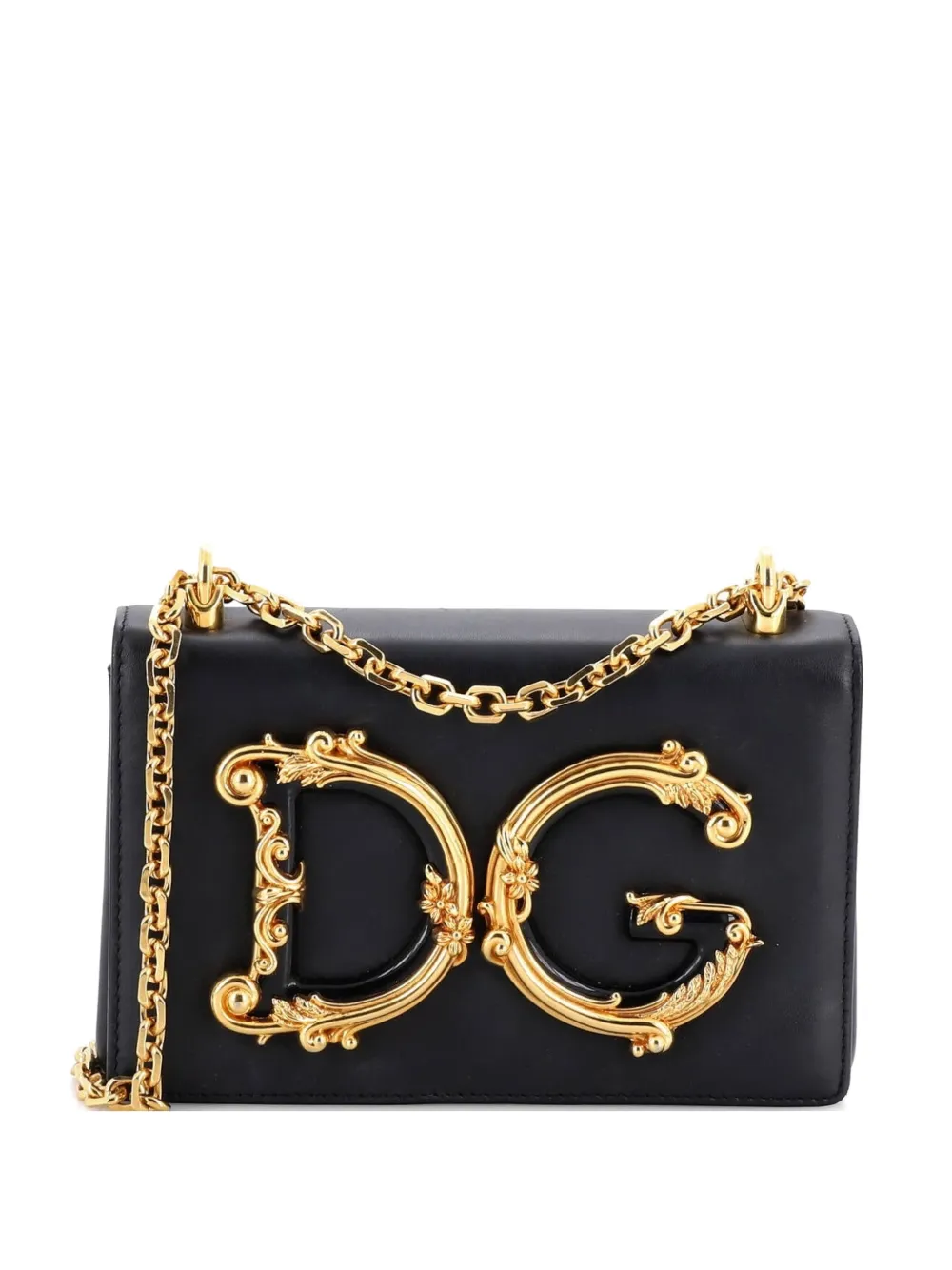 Dolce & Gabbana Pre-Owned DG Girls Flap Bag Embellished Leather Small crossbody bag - Nero
