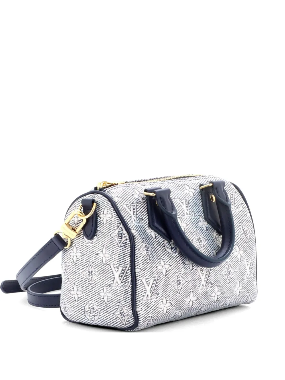 Louis Vuitton Pre-Owned Speedy Bandouliere Bag Monoglam Jacquard Canvas 20 satchel - Blu