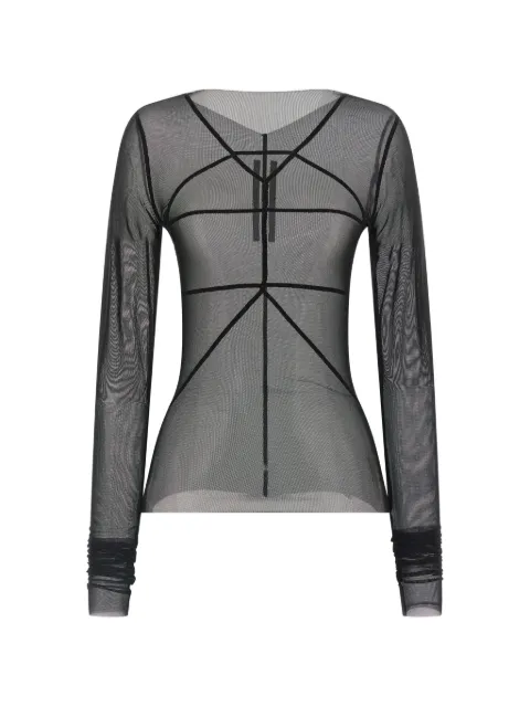 Rick Owens tröja med asymmetrisk krage och geometriska sömmar