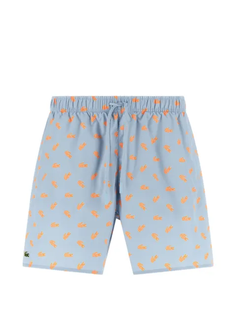 Lacoste crocodile-print swim shorts