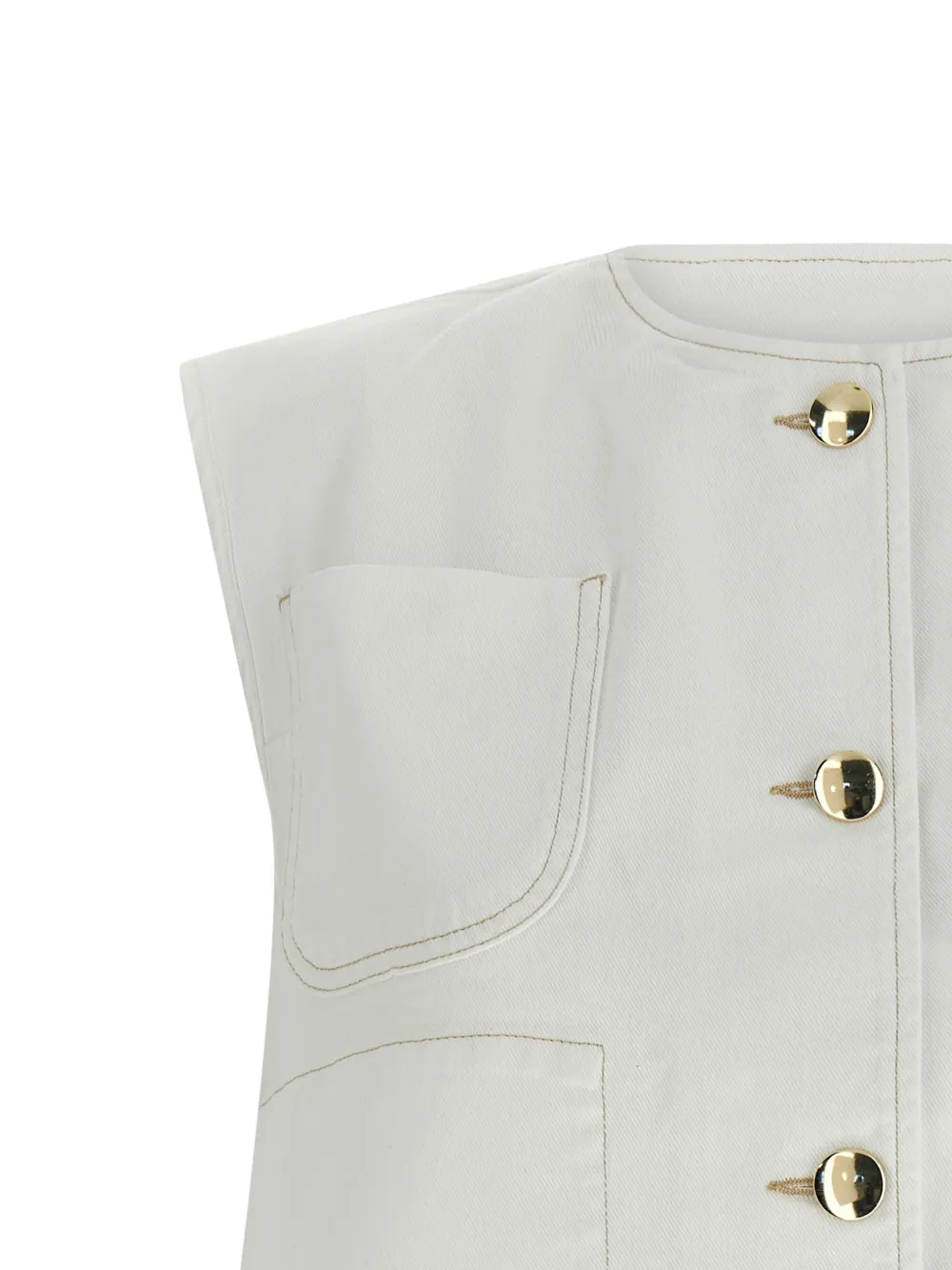 Fabiana Filippi Denim gilet met knopen Wit