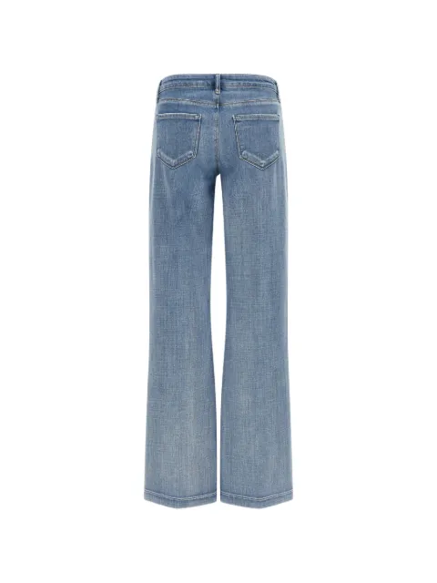 L'Agence Calça jeans wide leg Joanne com pesponto contrastante