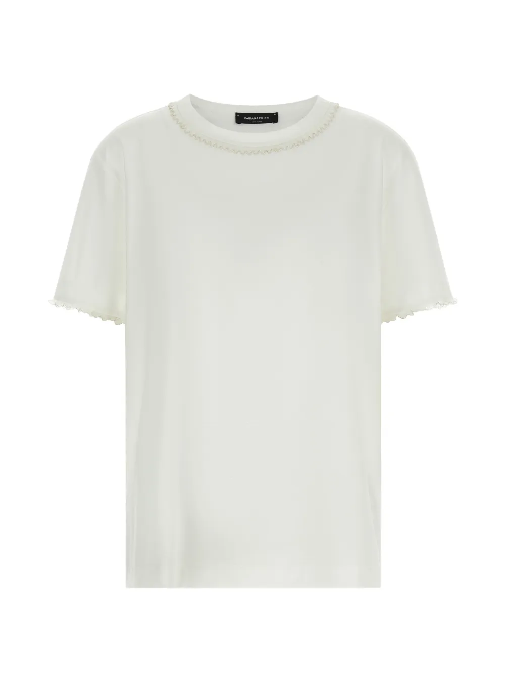 Fabiana Filippi embroidery crew-neck T-shirt - Bianco