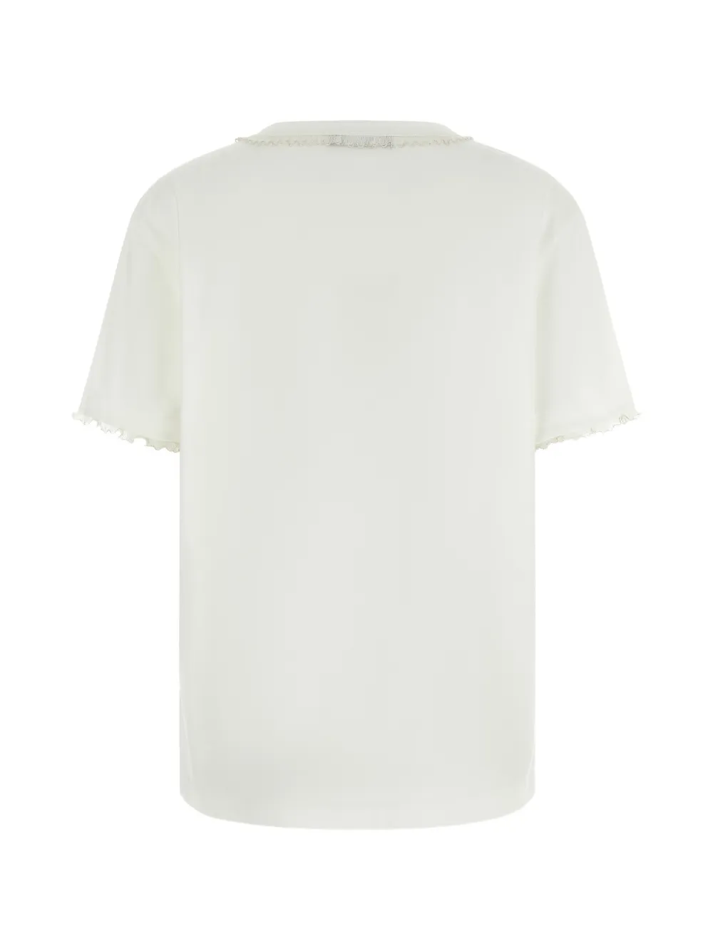 Fabiana Filippi T-shirt met ronde hals en borduurwerk Wit