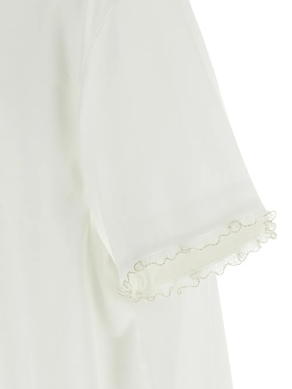 Fabiana Filippi T-shirt met ronde hals en borduurwerk Wit