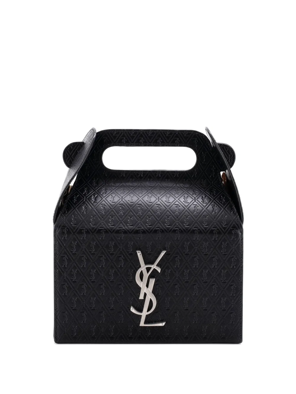 Saint Laurent Pre-Owned Take-Away Box Bag Monogram All Over Leather satchel - Nero